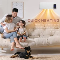 HOMCOM 2000W Wall-Mounted Heater, 18-45°C Temperature, White(m-9)