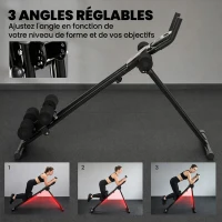 SPORTNOW Appareil à Abdominaux Pliable avec Écran LCD, Double Rail, Mousse PVC, Cadre en Acier, 92x41x83cm, Noir(m-4)