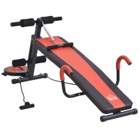 HOMCOM Sit-up buiktrainer trainingsbank fitnessbank in hoogte verstelbaar(m-1)