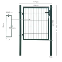 HOMCOM stalen tuinpoort 97 x 150 cm(m-3)