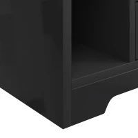 HOMCOM Bedside Table, Small Bedside Cabinet with 2 Drawers and Storage Shelves for Bedroom, Black Wood Effect(m-12)