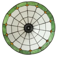 HOMCOM Tiffany-Style Floor Lamp with Handcrafted Stained Glass Shade, 152cm Tall Vintage Standing Lamp, Bronze Tone and Green(m-10)