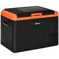 Outsunny Glacière électrique 40L portable, réfrigérateur congélateur avec poignées - dim. 58,7L x 36,5l x 43,8H cm orange et noir(m-11)