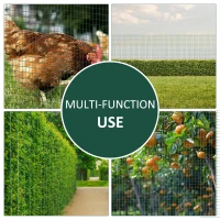 Pawhut PVC Coated Welded Wire Mesh Fencing Chicken Poultry Aviary Fence Run Hutch Pet Rabbit 30m Dark Green(m-4)