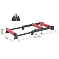 HOMCOM Rullo per Bicicletta Allenamento Fitness da Casa, Portatile Lunghezza Regolabile per Bici Ruote da 26"、28"、29"、700C, 54 × 14.5 × 93-145cm(m-3)