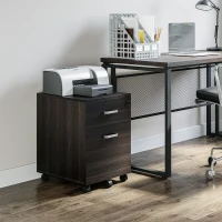 Vinsetto Archivador Móvil para Archivos A4 con Ruedas Gabinete de Archivos Suspendidos 2 Cajones Cerradura 40x45x55,6 cm wengué(m-10)