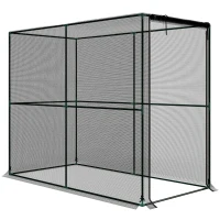 Outsunny Fruit Cage Bird Netting, Brassica Cage Plant Protection Tent with Zipped Door, Anti Bird, Insects, Small Animals, Black(m-1)