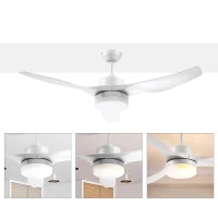 HOMCOM Ventilatore da Soffitto con Luce LED a 3 Modalità con Telecomando, 6 Velocità, Φ132x40cm(m-8)