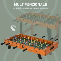 HOMCOM Calcio Balilla in Legno con 22 Giocatori e Accessori Inclusi(m-7)