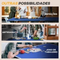 SPORTNOW Mesa de Ping Pong Dobrável com Rodas para Interior e Exterior Tamanho Padrão com Rede Raquetes e Bolas 274x152,5x76 cm Azul(m-9)