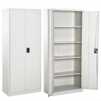Vinsetto Cool Rolled Steel Tall Office Lockable Filing Cabinet 2 Doors 4 Internal Adjustable Shelves Bookcase Cabinet Storage Unit 80 L x 40 W x 184 cm(m-1)