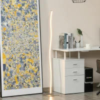 HOMCOM Lampada a Stelo, Lampada da Terra Design, Lampada Piantana con Luci a LED Bianco Caldo, 12W, Argento, 22x22x144cm(m-4)