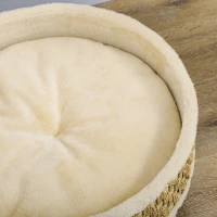 PawHut Hondenbed, verhoogde hondenligstoel met kussen, kattenbed, huisdierbed, rond(m-8)