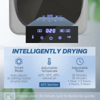 HOMCOM 2.5kg Vented Tumble Dryer with Smart Mode, 800W Compact Tumble Dryer with Stainless Steel Tub, Silver Tone(m-4)