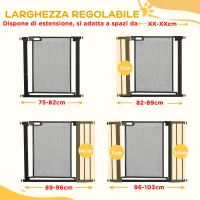 PawHut Cancellino per Cani Estensibile a Pressione con Chiusura Automatica, in Acciaio e ABS, 75-103x76 cm, Nero(m-5)
