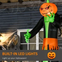 HOMCOM 9FT Inflatable Halloween Pumpkin Ghost with Build in LED,  Outdoor Lighted Blow Up Inflatables for Party Indoor, Garden, Lawn(m-4)