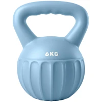 SPORTNOW Kettlebell Kugelhantel 6 kg Gewicht-Hantel mit Sand befüllt für Anfänger Zuhause Krafttraining 17 x 17 x 23 cm Blau(m-12)