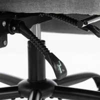 HOMCOM Office Chair, 180kg Heavy Duty Linen Computer Desk Chair with Lumbar Support, Wide Seat, Spring Cushion, Grey(m-13)