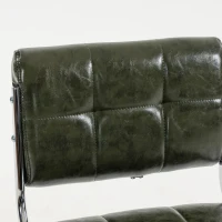HOMCOM Bar Stools Modern PU Leather Adjustable Breakfast Bar Stools Backrest Set of 2 Green(m-10)