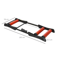 HOMCOM Rullo da Allenamento Biciclette Trainer Pieghevole, Rullo Anteriore Regolabile per Bici con Ruote da 24"、26"、28"、29"、700C, Max. Carico 120kg, Rosso e Nero(m-3)