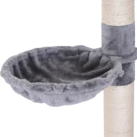 PawHut Kattenboom krabboom kattenkrabboom met sisalpalen in hoogte verstelbaar grijs(m-11)