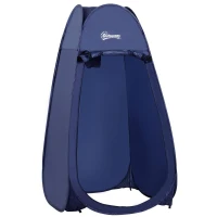 Outsunny Tenda da Doccia Pop Up Impermeabile in Poliestere e Plastica, 100x100x185 cm, Blu Navy(m-1)