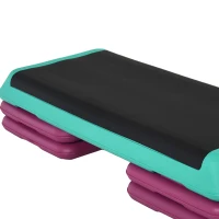 HOMCOM Stepboard aerobics fitness stepper hometrainer in hoogte verstelbaar sport zwart(m-12)