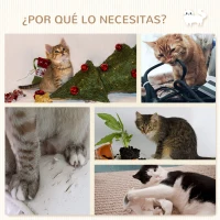 PawHut Juego de Pared de Escalada para Gatos de 3 Piezas con Hamaca Rampa con Rascador Plataforma en Forma de Nube Gris(m-6)