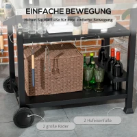 Outsunny Barbecuestation BBQ-wagen, incl. accessoires, 125 x 65 x 84 cm, Zwart + Zilver(m-4)