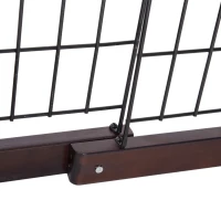 PawHut Free Standing Dog Gate, Adjustable 61 -103 (cm) Indoor Barrier, Flexible Pet Fence, Secure Separation Guard, with Support Feet, for small dog, Brown(m-9)