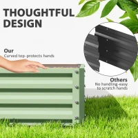 Outsunny Square Raised Garden Bed Box with Weatherized Steel Frame for Vegetables, Flowers, & Herbs, 120 x 120 x 30cm, Light Green(m-7)