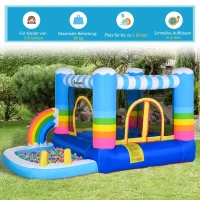 Opblaasbaar springkasteel met glijbaan springkasteel speelkasteel met blazer voor 3 kinderen(m-6)