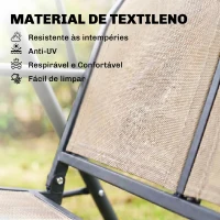 Outsunny Baloiço de Jardim Exterior de 3 Lugares com Toldo Reclinável Assento Respirável e Estrutura de Aço 175x118x159 cm Bege(m-7)
