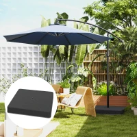 Outsunny Basisgewichte für Sonnenschirmständer, Wasserdicht, mit Sand befüllbar, Kunststoff, 89L x 89B x 10,5H cm, Schwarz(m-10)