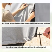 Outsunny Gartenmöbelabdeckung Abdeckung Schutzhülle für Outdoor-Möbel, 215 cm x 155 cm x 150 cm, Grau(m-5)