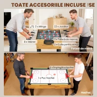 SPORTNOW Masă de Joc 13 în 1 cu Fotbal de Masă, Ping Pong, Air Hockey, Biliard, Șah și Alte Jocuri, Nuc(m-6)