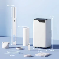 HOMCOM Tragbare Klimaanlage 12000 BTU, Klimagerät mit Kühl-, Entfeuchtungs-, Ventilator- , Schlafmodus, WiFi Sprachsteuerung(m-3)