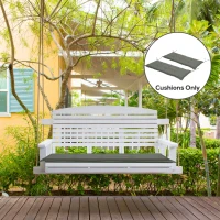 Outsunny Bankauflage, 2er Set, Bankkissen, Sitzkissen für Gartenbank, Polster Polyester Dunkelgrau 120 x B54 x D5 cm(m-10)
