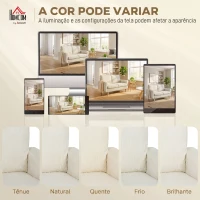 HOMCOM Sofá de 2 Lugares em Veludo 134 cm com Pés de Madeira Encosto Espesso Sofá Moderno para Sala Quarto Creme(m-6)