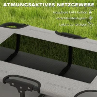 PawHut Erhöhtes Hundebett klappbar Haustierbett, Outdoor Hundeliege mit Netzdesign Hellgrau Oxford 75 x 51 x 18 cm(m-7)