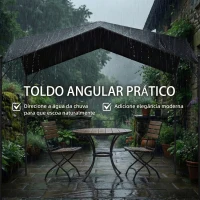 Outsunny Pérgola de Jardim 3x3 m com Proteção UPF30+ Estrutura em Metal Galvanizado Cobertura Inclinada Cinzento(m-4)