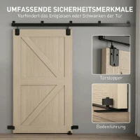 HOMCOM Schwerlast Schiebetür-Hardware-Set 244 cm Schwarz für Einzeltüren(m-7)