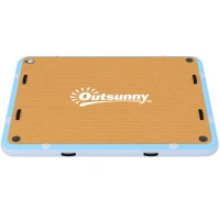 Outsunny Aufblasbares Dock Schwimmdock 2,4x1,8m Aufblasbar Schwimmende Plattform 4-6 Personen mit Rutschfest Oberfläche Leiter(m-11)