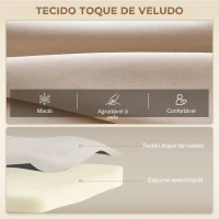 HOMCOM Sofá Cama Convertível 2 Lugares Dobrável com Encosto Ajustável em 5 Níveis e 2 Almofadas 102x73x81 cm Bege Claro(m-6)