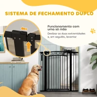 PawHut Barreira de Segurança para Cães Extensível Barreira para Animais de Estimação com Duplo Bloqueio 76-102x4x104 cm Preto(m-8)