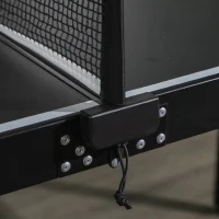 SPORTNOW Masă de Ping Pong Pliabilă cu Mâner pentru Transport, din Aluminiu și Lemn, 152x76x72 cm, Negru(m-9)