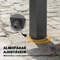 Outsunny Mesa de Jantar Exterior Extensível 135/270 cm para 6-10 Pessoas de Alumínio com Tampo de Ripas Cinzento Escuro(m-8)