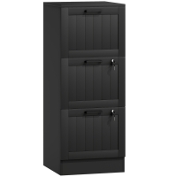 HOMCOM Arquivador para Escritório com 3 Gavetas para Escritório com Fechaduras Gavetas Suspensas para A4 40x40x101 cm Preto