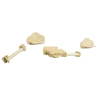 PawHut Katzentreppe, 5-teiliges Set, 2 Kratzstämme, 2 Plattformen mit Plüschbezug, Hängematte, beige
