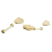 PawHut Katzentreppe, 5-teiliges Set, 2 Kratzstämme, 2 Plattformen mit Plüschbezug, Hängematte, beige(m-1)
